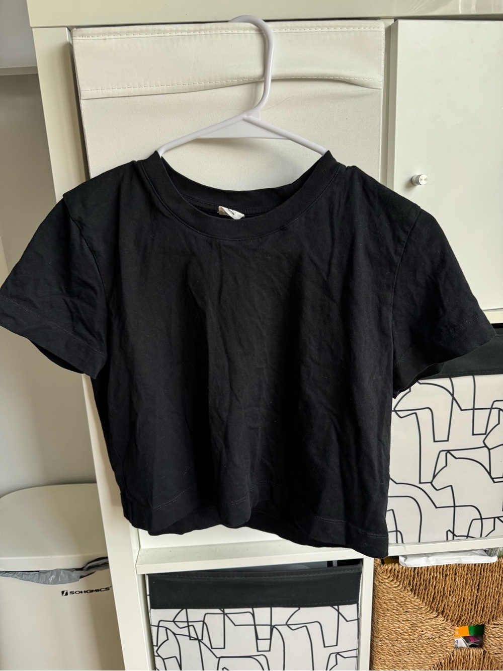 Aritzia Basic Black Cropped Tee